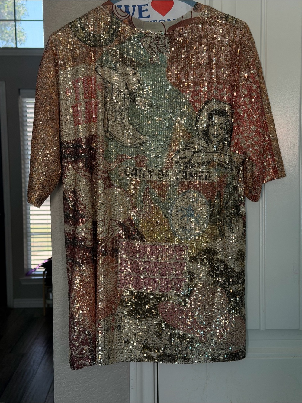Multicolor Sequin Short-Sleeve Tee